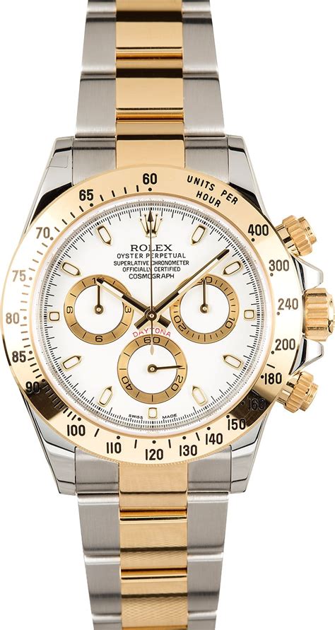 rolex daytona two tone white dial|rolex daytona 2 tone price.